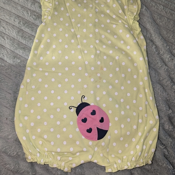 18 Month Old Onesies Outfit NWOT- Yellow and Navy Polka Dot - Picture 5 of 5